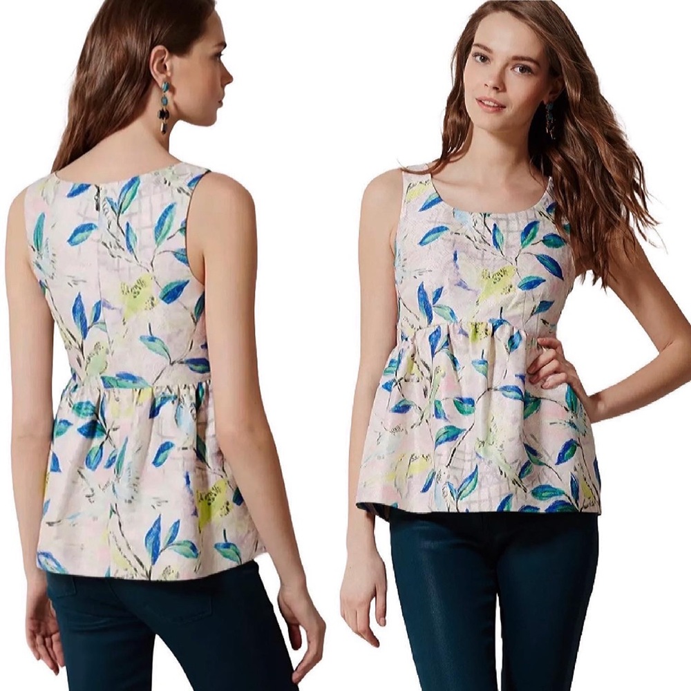 ANTHROPOLOGIE LEIFSDOTTIR | Brocade Peplum Top